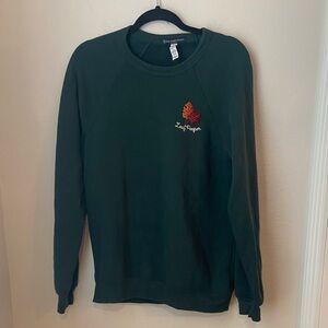 Kiel James Patrick Leaf Peeper Embroidered Crewneck Sweatshirt Green Size M
